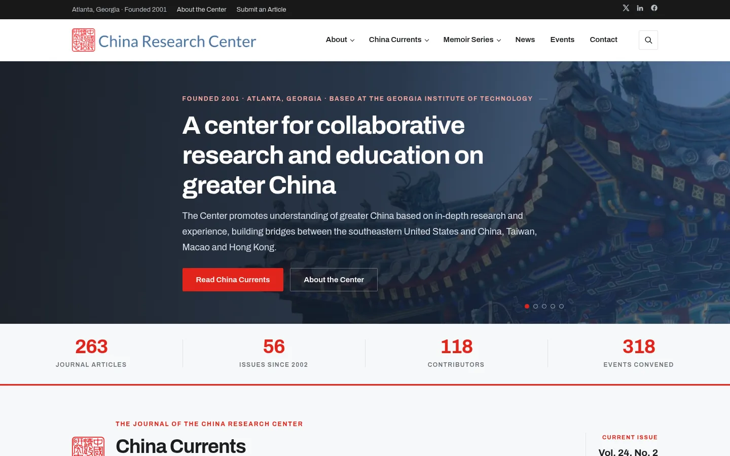 China Research Center website home page
