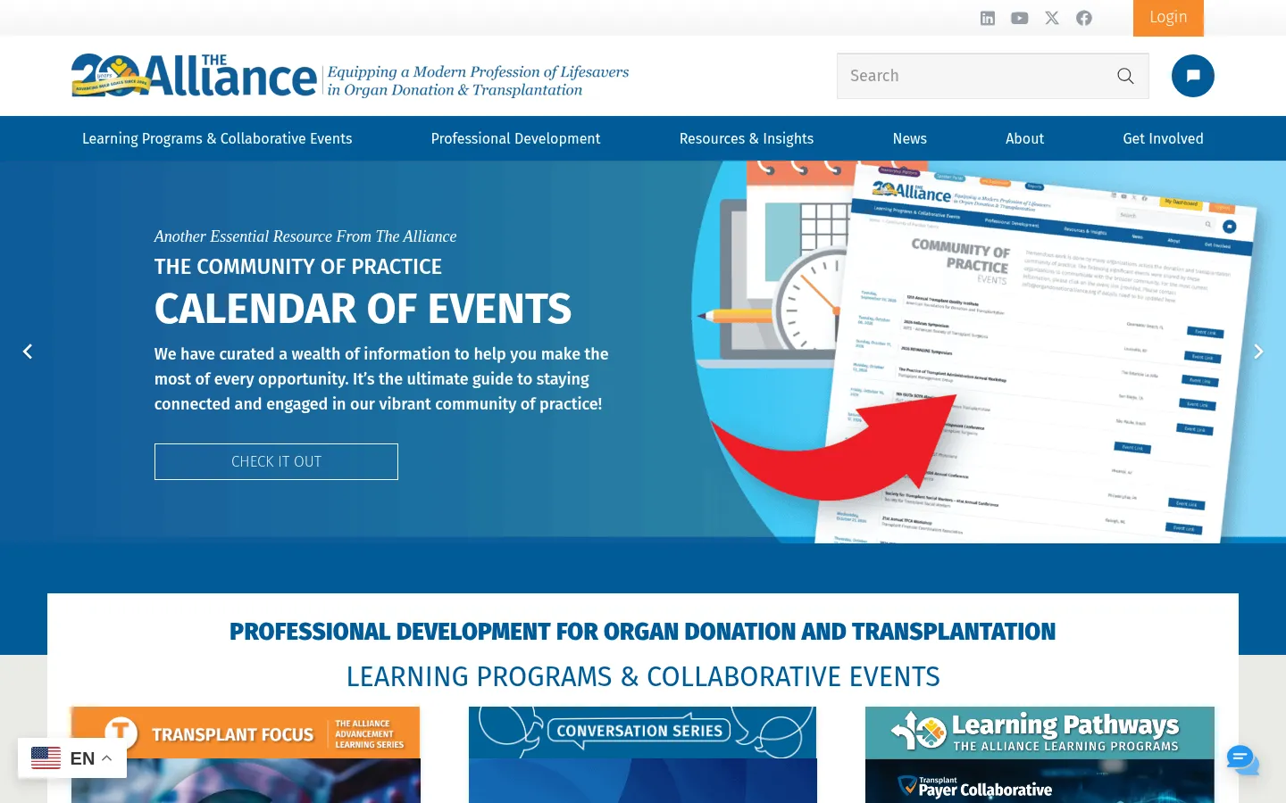 Organ Donation Alliance website home page