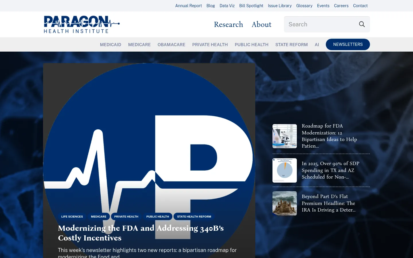 Paragon Institute website home page